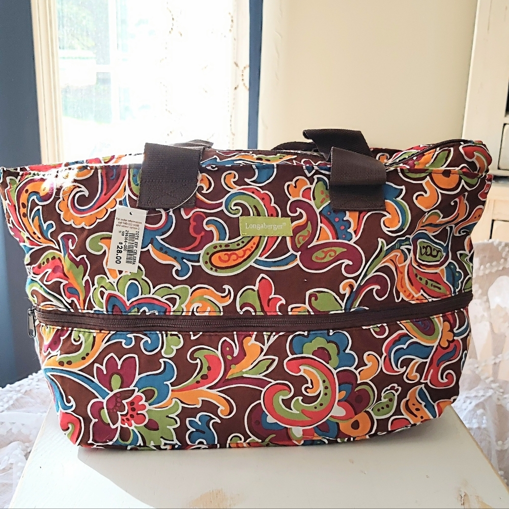 Longaberger expandable tote NWT